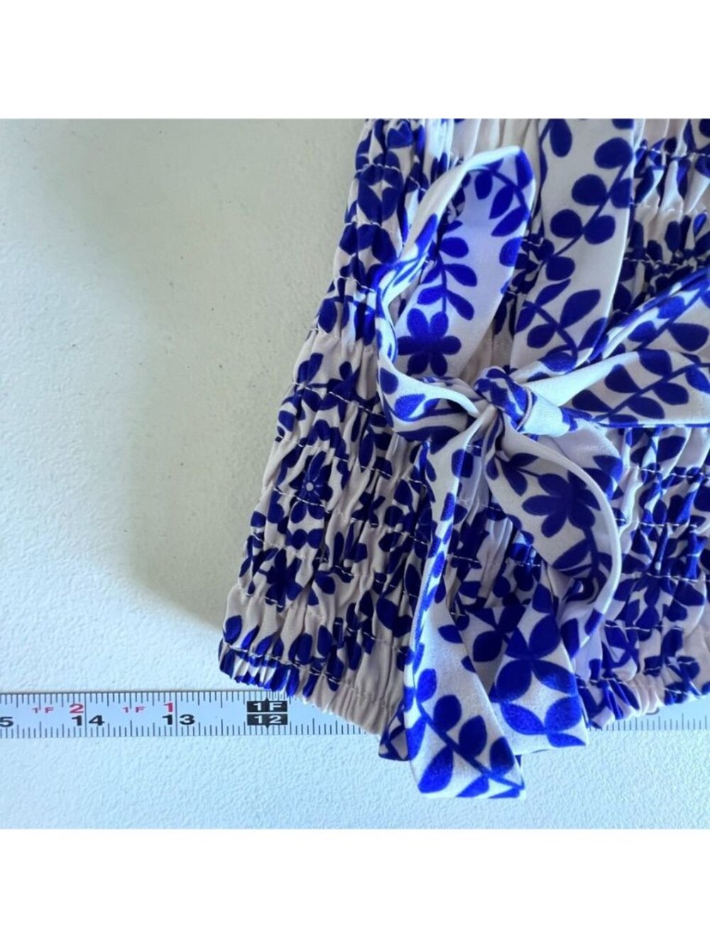 Coastal Boho Colbalt Blue Maxi Sundress Size S Smocked Flowy Resort Vacation - Picture 10 of 11